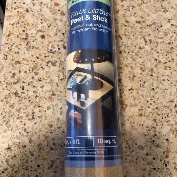 2 Duck Brand 228915 Peel N' Stick Faux Leather Adhesive Shelf Table Liner 20”x 6 - Picture 5 of 11